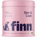 Finn Skin & Coat Salmon Oil Supplement for Dogs (L'huile de saumon de la peau et de la fourrure finlandaise pour chiens) soutient l'huile de poisson de saumon sauvage de l'Alaska, Omega-3, EPA & DHA, Biotin et Zinc.
