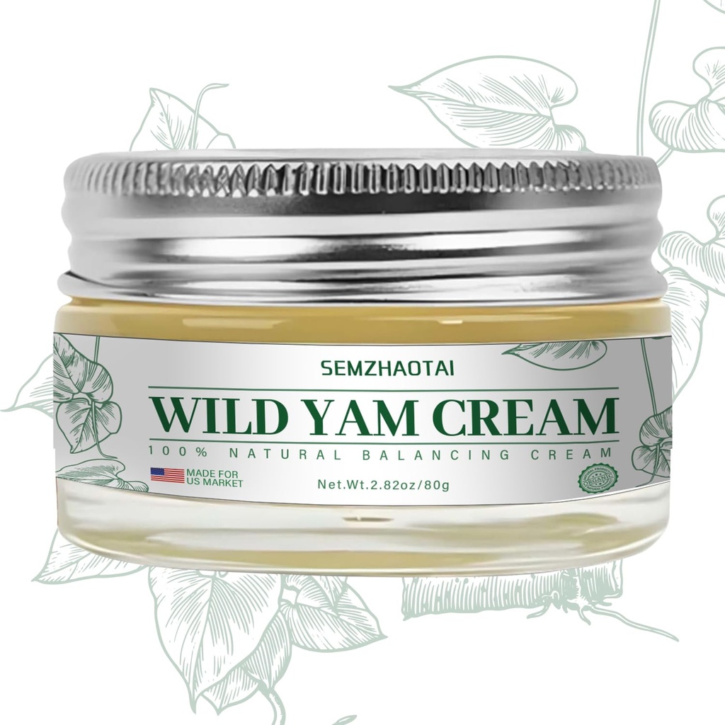 Organic Wild Yam Cream - Hormon Balance & Menopause Relief, unterstützt Hot Flashes & Night Sweats, 2.82 oz - Entworfen für den US-Markt von SEMZHAOTAI
