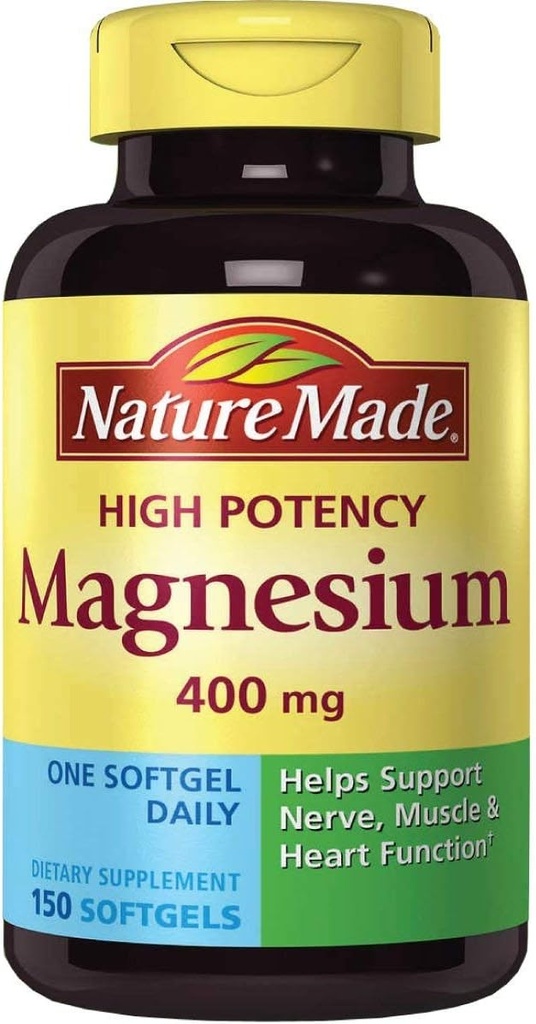 Natur gemacht extra Stärke Magnesium 400 Milligramme - 150 flüssige Weichgele