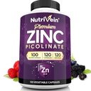 Nutrivein Premium Zink Picolinate 100mg - 120 Kapseln für Erwachsene: High-Absorption Zink Picolinat Ergänzungen - Essential Nourishment for Overall Wellness - Max Bioverfügbarkeit