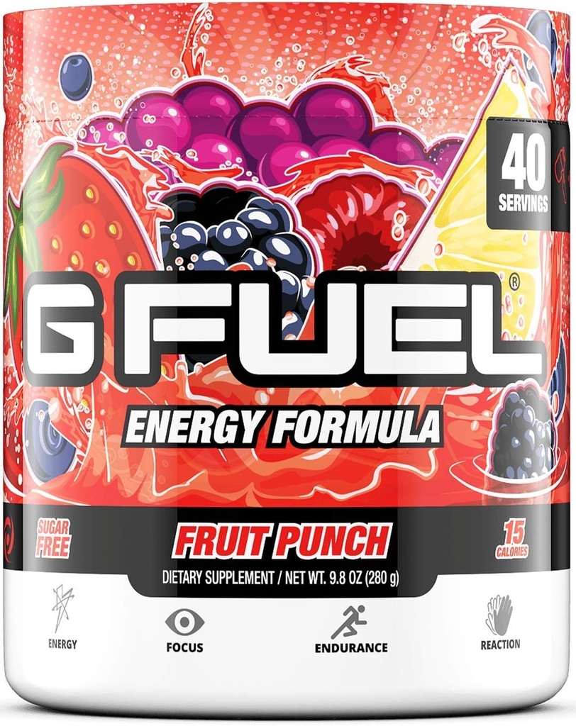 GAMMA LABS G Fuel Blue Raspberry & Fruit Punch Energy Powders Bundle - Blue Ice 9.8oz (40 Servierungen) + Fruit Punch 9.8oz (40 Servierungen)