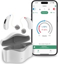 Hörgeräte für Senioren wiederaufladbare, RIC 16 Kanal Hörgerät mit Bluetooth für Erwachsene, Senior Hörgeräte mit Smart Noise Cancellation, Digital Hearing Aid Device mit APP Control, Weiß