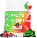 Früchte und Grüne Bio Probiotisches Pulver: 30 Servierungen für Männer und Frauen. Vegan mit 10 Billion CFUs, Spirulina, Kale, Spinat, Chlorella, Elderberry, Verdauungsenzyme - Probiotika