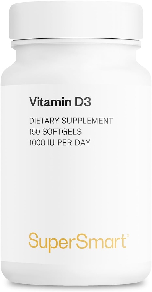 SUPERSMART - Vitamin D3 1000 IU pro Tag - Vitamine zur Stärkung der Knochen - Cells Protector | Non-GMO & Gluten Free - 150 Softgels