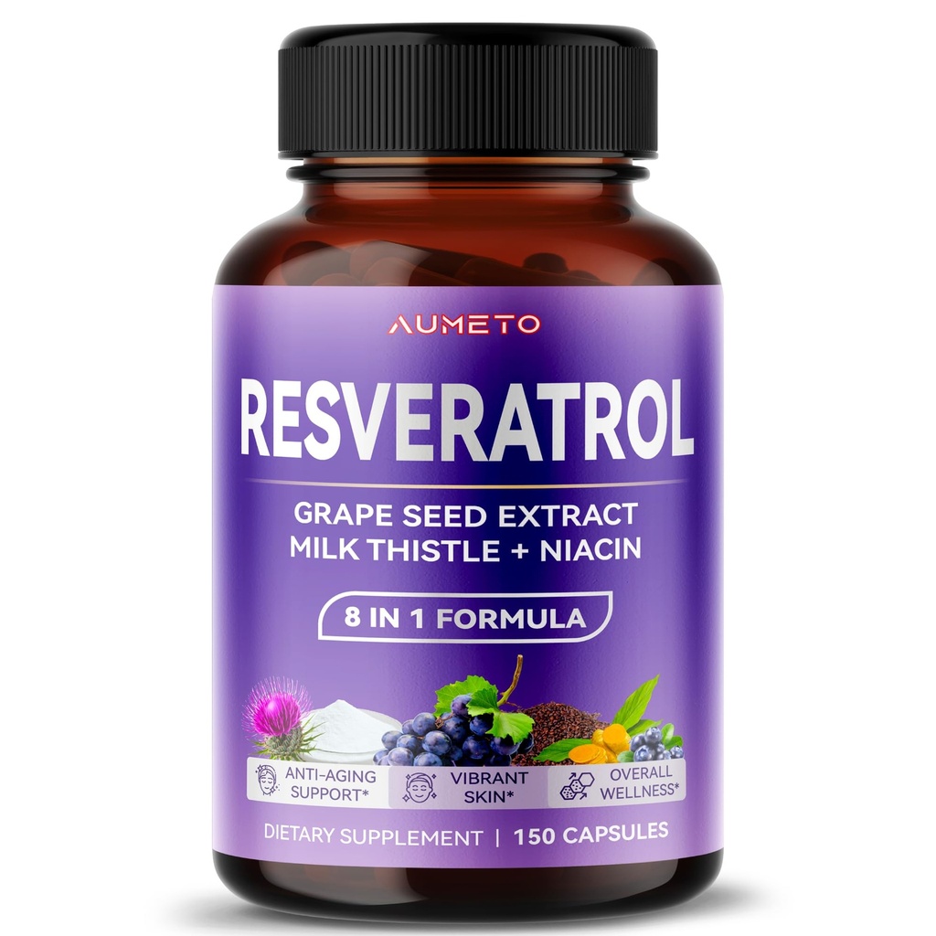 Ultra Resveratrol 8 en 1 Formule - avec le Thistle de Lait de Graine Niacine (150 Nombre (paquet de 1))