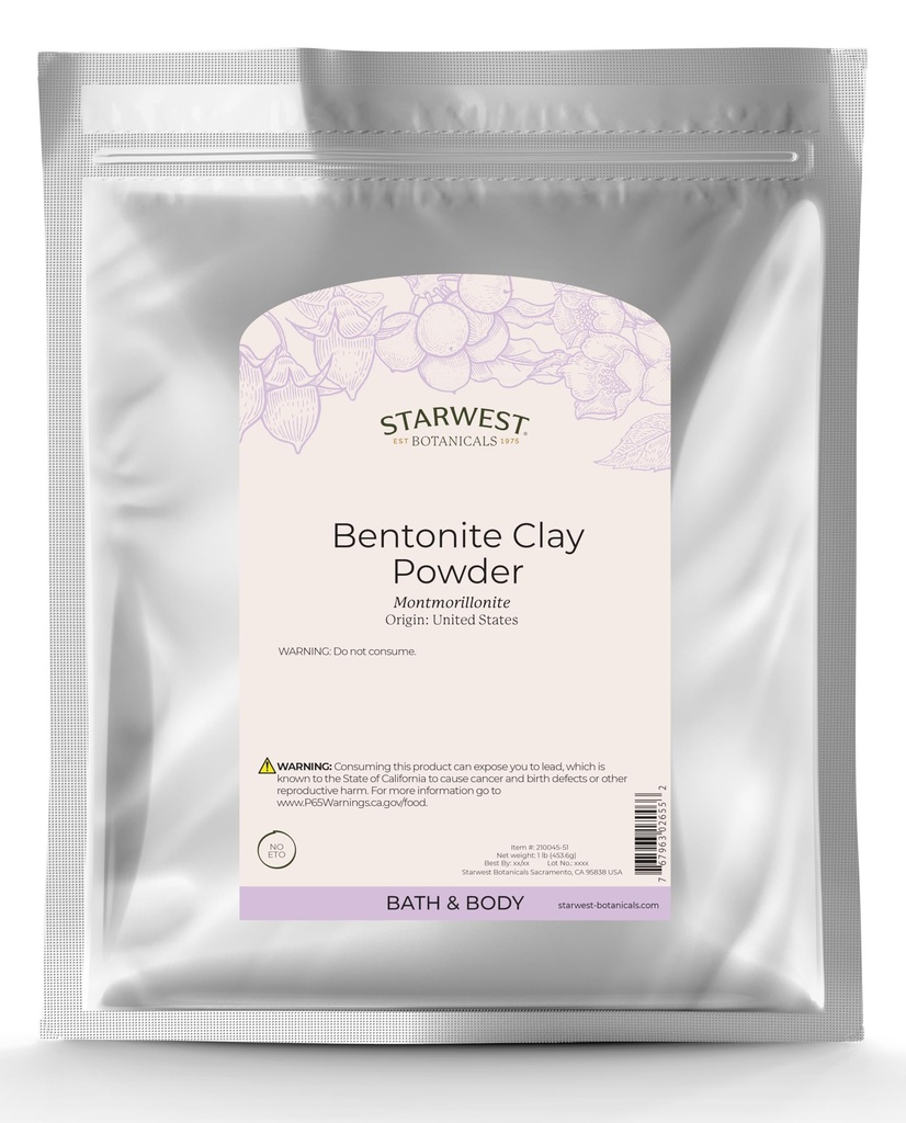 Starwest Botanicals Natrium Bentonite Clay, 1 Pfund
