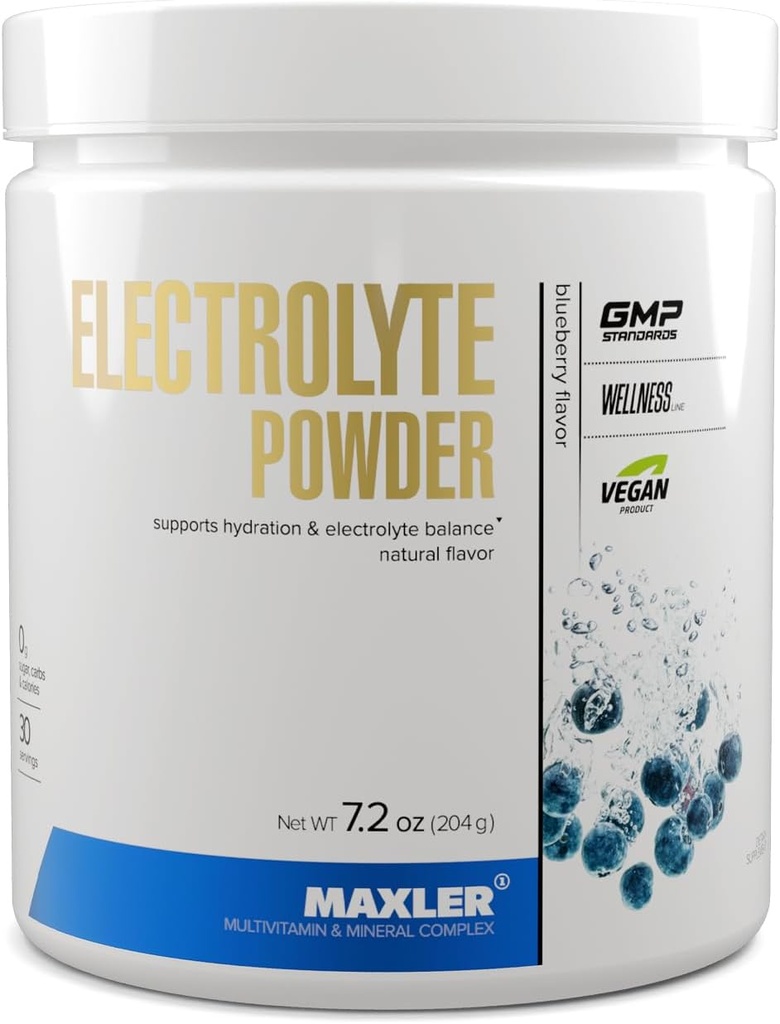 Maxler Electrolyte Powder - Hydration Powder Electrolyte Drink Mix with Trace Mineral Complex - Keto Electrolytes Powder with Natural Flavors and Sweeteners - 30 Servings - Blueberry