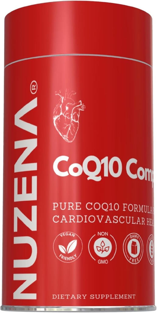 Nuzena Coenzym Q10 200mg Kapseln, Made in USA Organic Coq 10 Ubiquinone für Herzgesundheit, bessere Absorption & Leistungsstarke Antioxidantien (Pack mit 30)