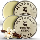 Striking Viking Bart Balm für Herren - Lassen Sie in Bart Conditioner - Styling Balm Hergestellt mit natürlich abgeleiteten Bart Butter, Argan & Jojoba Öle (2 Unze (Pack von 2), Vanilla 2 Pack)