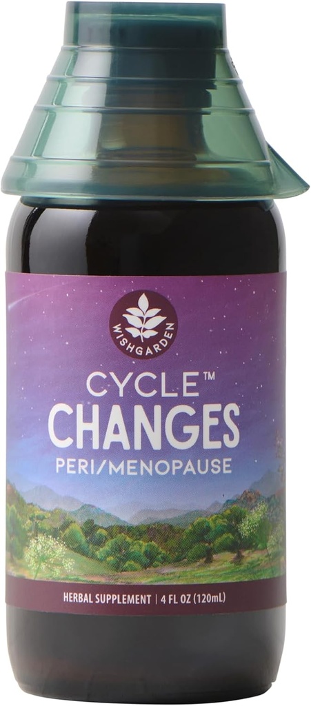 WishGarden Kräuter Zyklus Ändert Kräuter Menopause Unterstützung - Pflanzenbasierte Ergänzung w/Black Cohosh, Wild Yam & Vitex unterstützt Hormon Balance für Frauen im Übergang von Perimenopause zu Menopause, 4oz