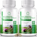 Leberreiniger Detox & Reparieren 120 Kapseln, 16-in-1 Kräuter Leber Unterstützung Ergänzung mit Milchdistel, Artichoke, L-Ergothioneine, Turnjube Dandelion Extrakt für Lebererneuer & Antioxidans (2 Packung)