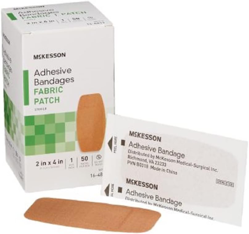 McKesson Klebebänder, Steril, Stoffaufnäher, 2 in x 4 in, 50 Count, 1 Pack