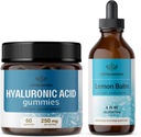 HERBAMAMA Hyaluronsäure- und Zitronenbalsam-Kit - Bundle von 250 mg Hyaluronsäure-Gummi-Gummi-Gummi-Gummi-Gummi-Gummi-Gummi-Gummi-Gummi-Gummi-Gummi-Gummi-Bummi-Extrakt 4 fl oz - Vegan, Non-GMO, Alkoholfrei - 2 Pack