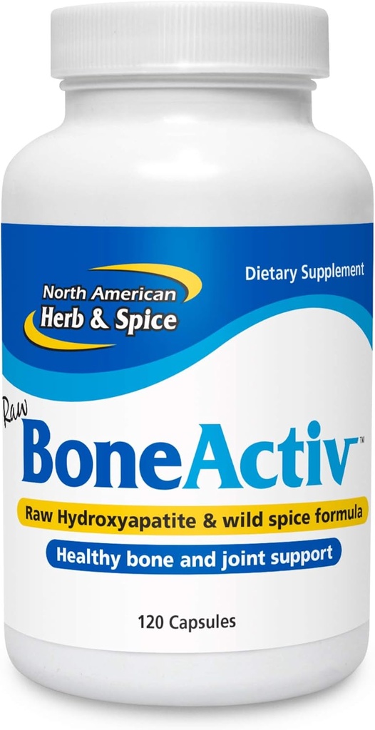 NORTH AMERICAN HERB & SPICE BoneActiv - 120 Kapseln - Knochen & Gelenkstütze - MCHA, Sage, Rosmarin, Oreganol P73 Oregano Öl - Non-GMO - 30 Servietten
