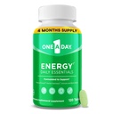 Un jour d'énergie Essentiels quotidiens Multivitamine, supplément énergétique pour soutenir l'alerte mentale et la santé immunitaire avec des vitamines A C, D, E, zinc et caféine, 120 comte
