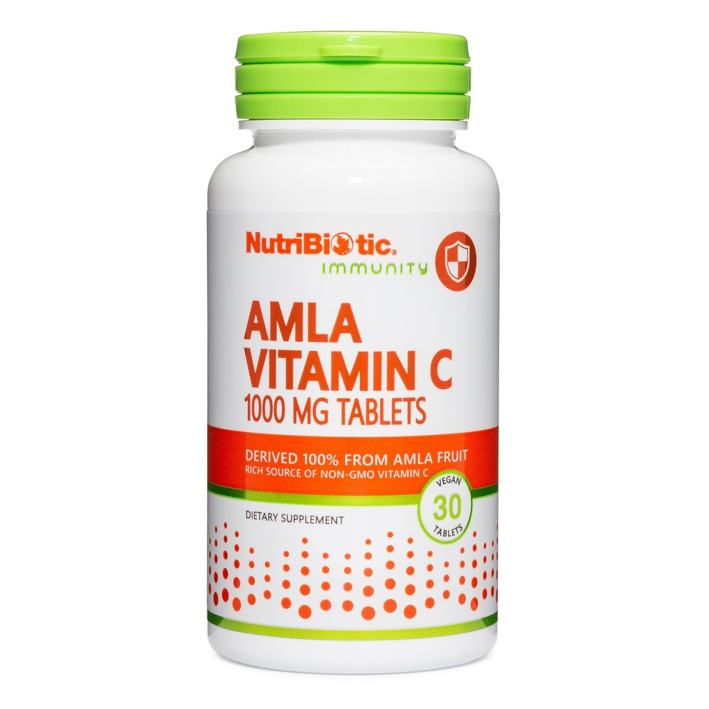 NutriBiotic Amla Vitamin C, 30 Tabs | Reiche Quelle von Non-GMO, natürliches Vitamin C für Antioxidant & Collagen Unterstützung | 100% von indische Goseberry | Vegan & Gluten kostenlos