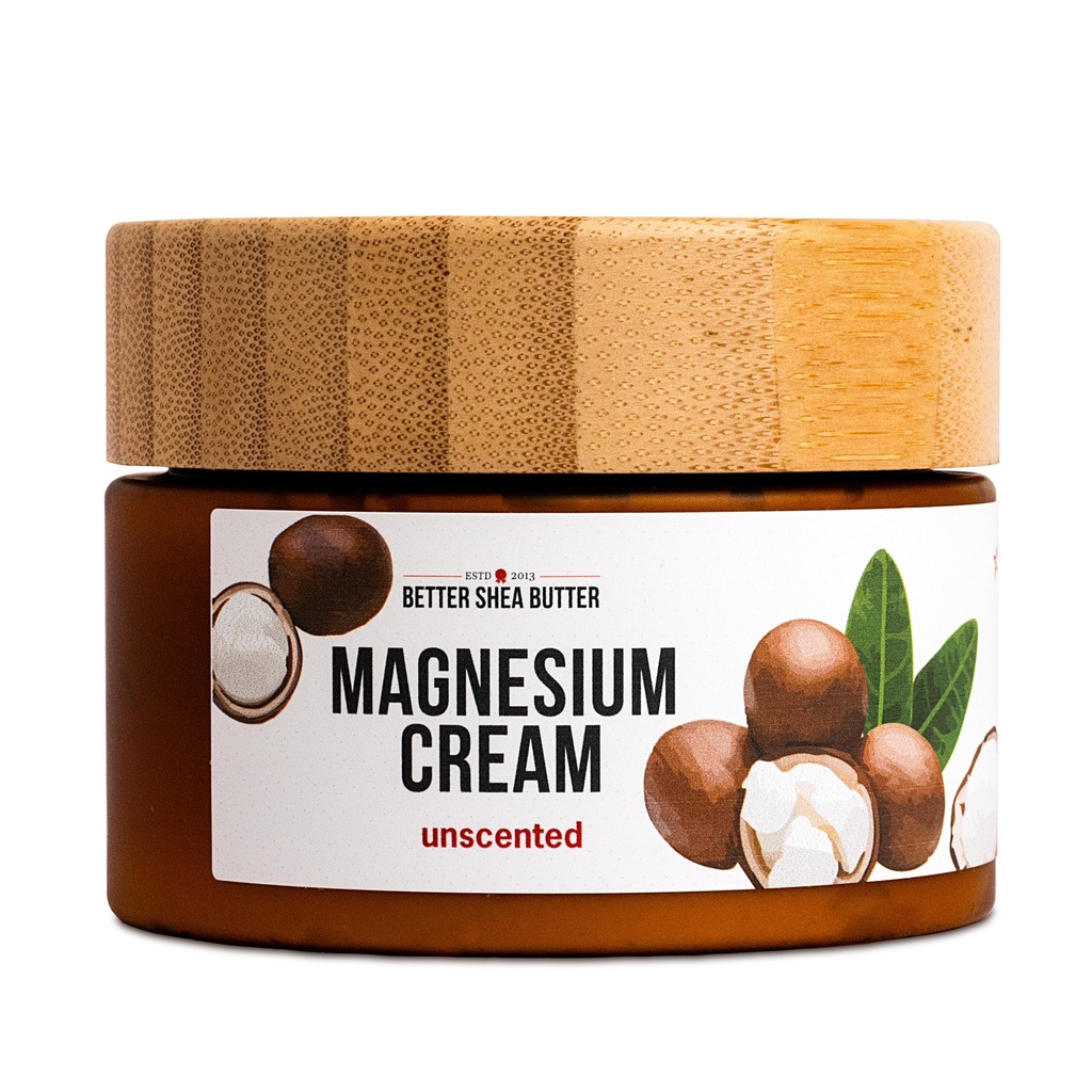 Bessere Shea Butter Magnesium Cream für Leg Cramps | Relieves Muscle Tension | Night Lotion Safe für Schwangerschaft, Kinder und Babys | Organic and Natural Ingredients | Vegan, Made in USA | (Unscented)