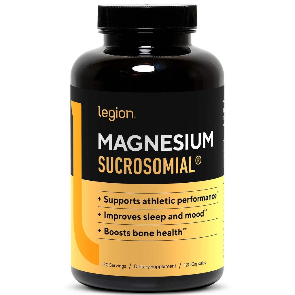 Legion Sucrosomial Magnesium Supplements - High Absorption Magnesium Supplement for Women & Men - Magnesium Mineral Supplements to Help Boost Athletic Performance & Overall Health - 120 Servings