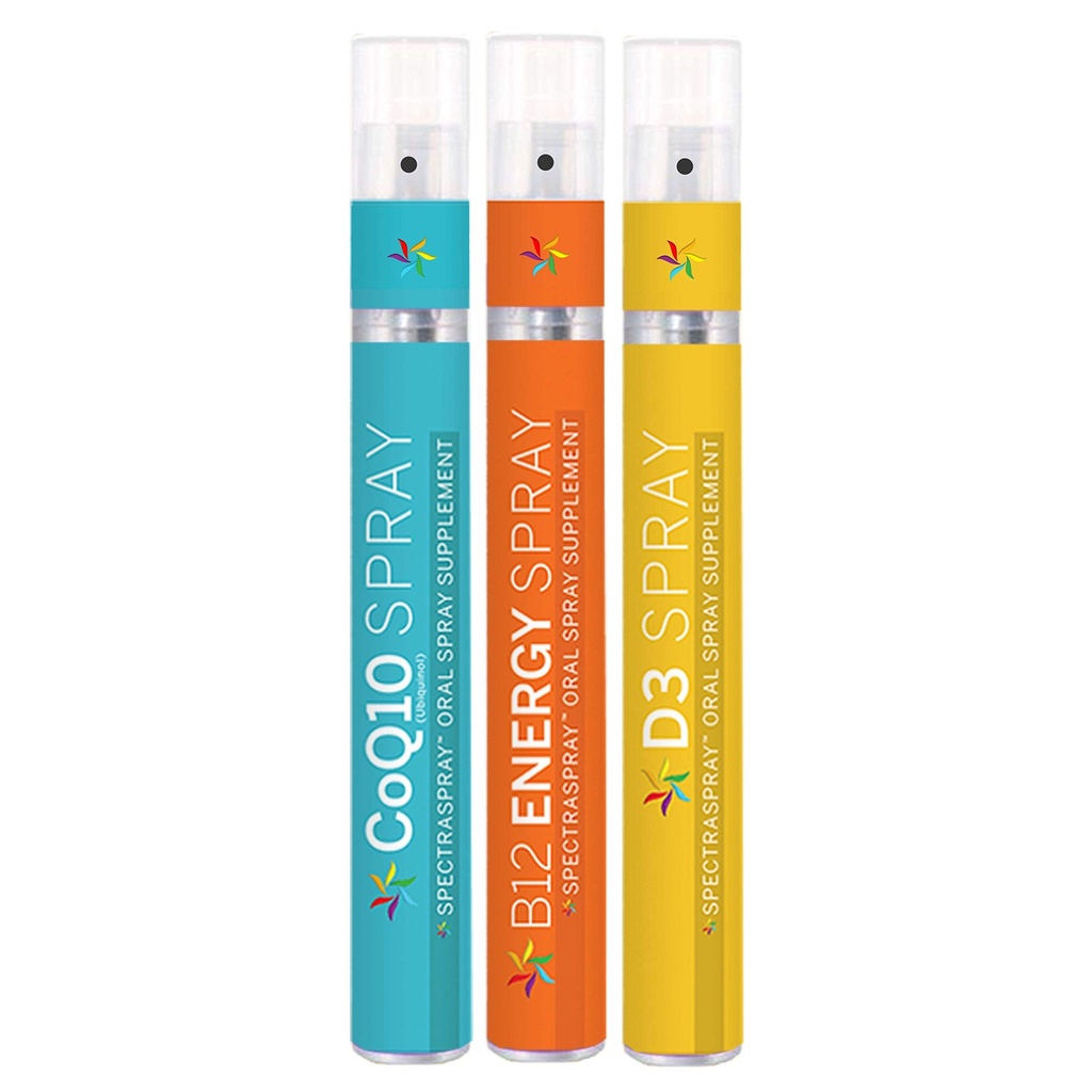 Spray vitaminique Spectraspray - Ensemble anti-âge et mode de vie actif (D3, B12 et COQ10)