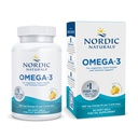 Nordic Naturals Omega-3, Lemon Flavor - 60 Soft Gels - 690 mg Omega-3 - Fish Oil - EPA & DHA - Immununterstützung, Gehirn & Herzgesundheit, Optimale Wellness - Non-GMO - 30 Servietten