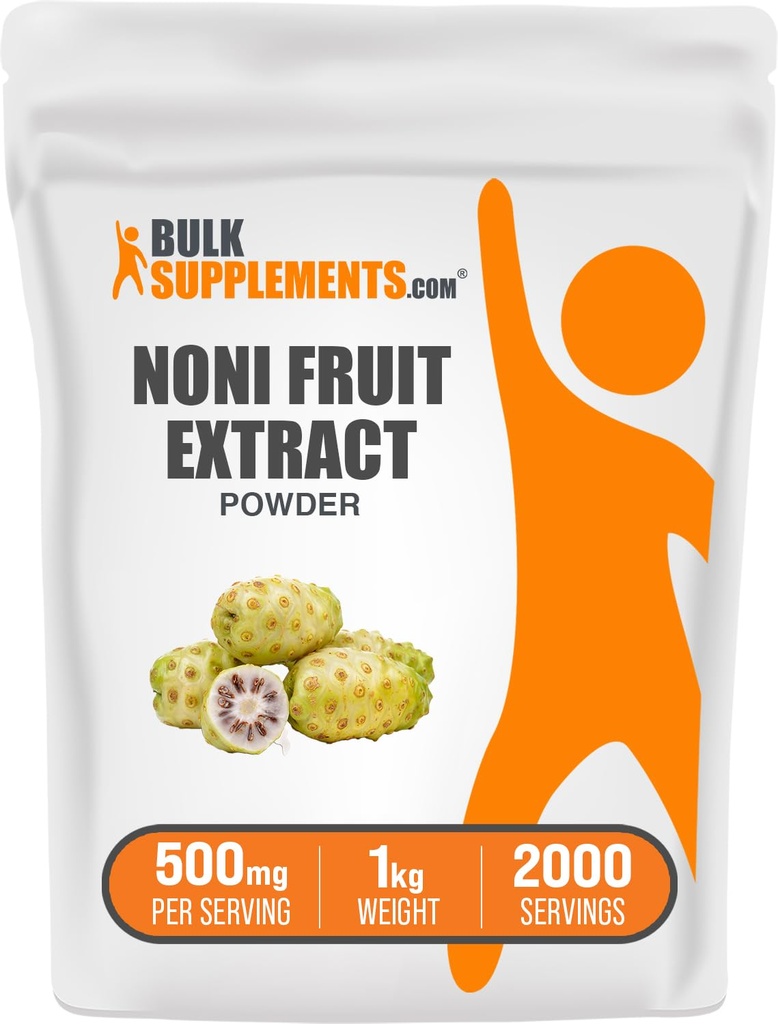 BulkSupplements.com Noni Fruit Extract Powder - Noni Fruit Supplement, Superfood Powder - Glutenfrei, 500mg pro Servierung, 1kg (2.2 lbs) (Pack von 1)
