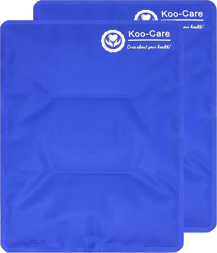 Koo-Care Large Flexible Gel Ice Pack für Verletzungen Wiederverwendbare heiße kalte Kompressor - Passend für Schulterarm, Rücken, Hüfte, Knie, Glanz, Fuß Schmerz Relief, Schwellung, Körpertherapie (L, 11" x 14") Pack von 2