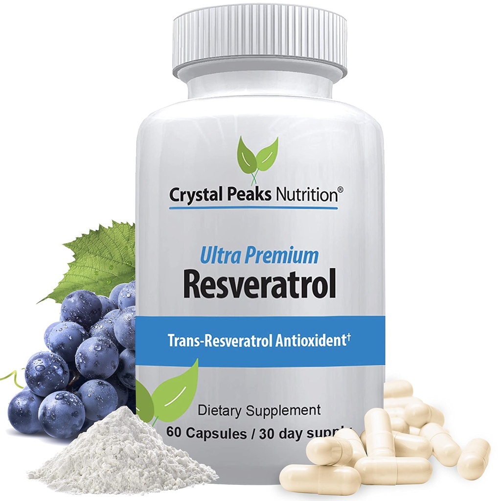 100% Natürliche Resveratrol Ergänzung - Trans-Resveratrol unterstützt Aging - Antioxidantien Ergänzung fördert Immunsystem und Gelenkunterstützung (60 Kapseln)