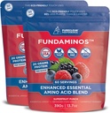 FundAminos Organic EAA Powder Blend | Pflanzenbasierte essentielle Aminos für jeden Tag Vitalität, Gesunde Aging & Balanced Nutrition | Glutenfrei, Non-GMO, Clean Label – 2 Taschen (60 Servietten)