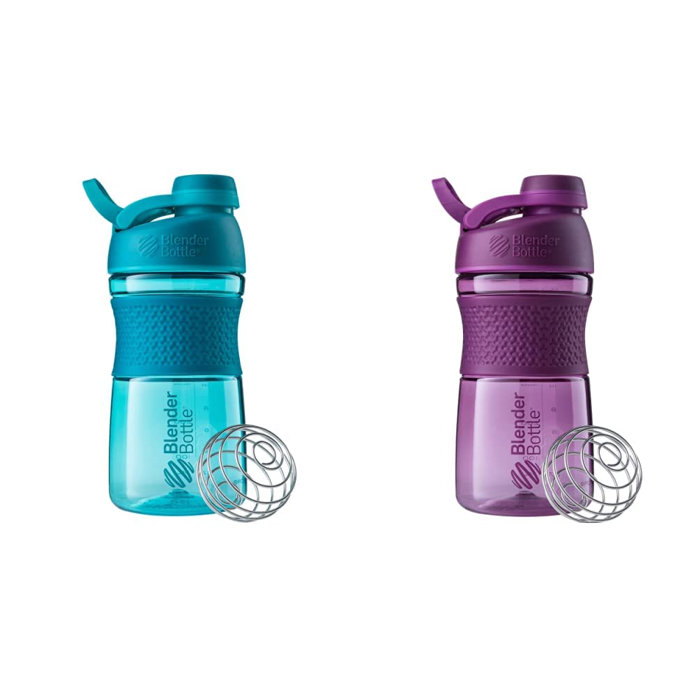 BlenderBottle 20-Ounce SportMixer Shaker Flaschen mit BlenderBall Wire Whisk, Plum und Teal