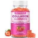 Vegan Collagen Gummies for Women & Men - with Biotin, Vitamin C, & Zinc for Skin Radiance, Hair Growth, Strong Nails, & Joint Support, 60 Count