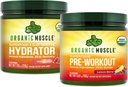 Bio Muscle Bundle - Pre-Workout Powder for Energy (Lemon Berry) + Replenisher for Hydration (Watermelon) - USDA Certified Organic