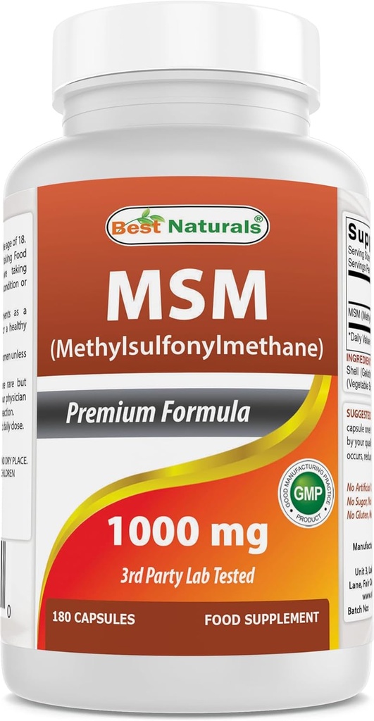 Meilleurs naturels MSM 1000 mg 180 Capsules
