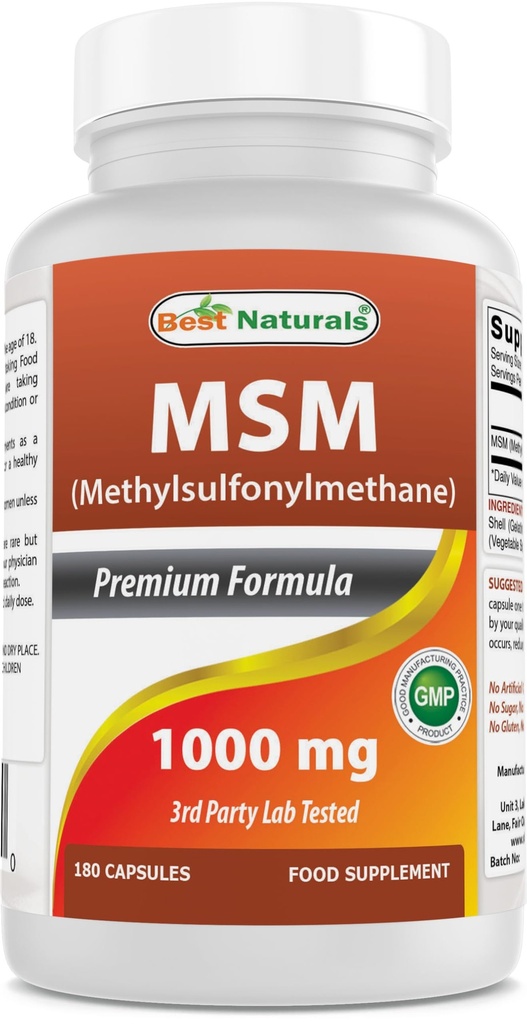 Meilleurs naturels MSM 1000 mg 180 Capsules
