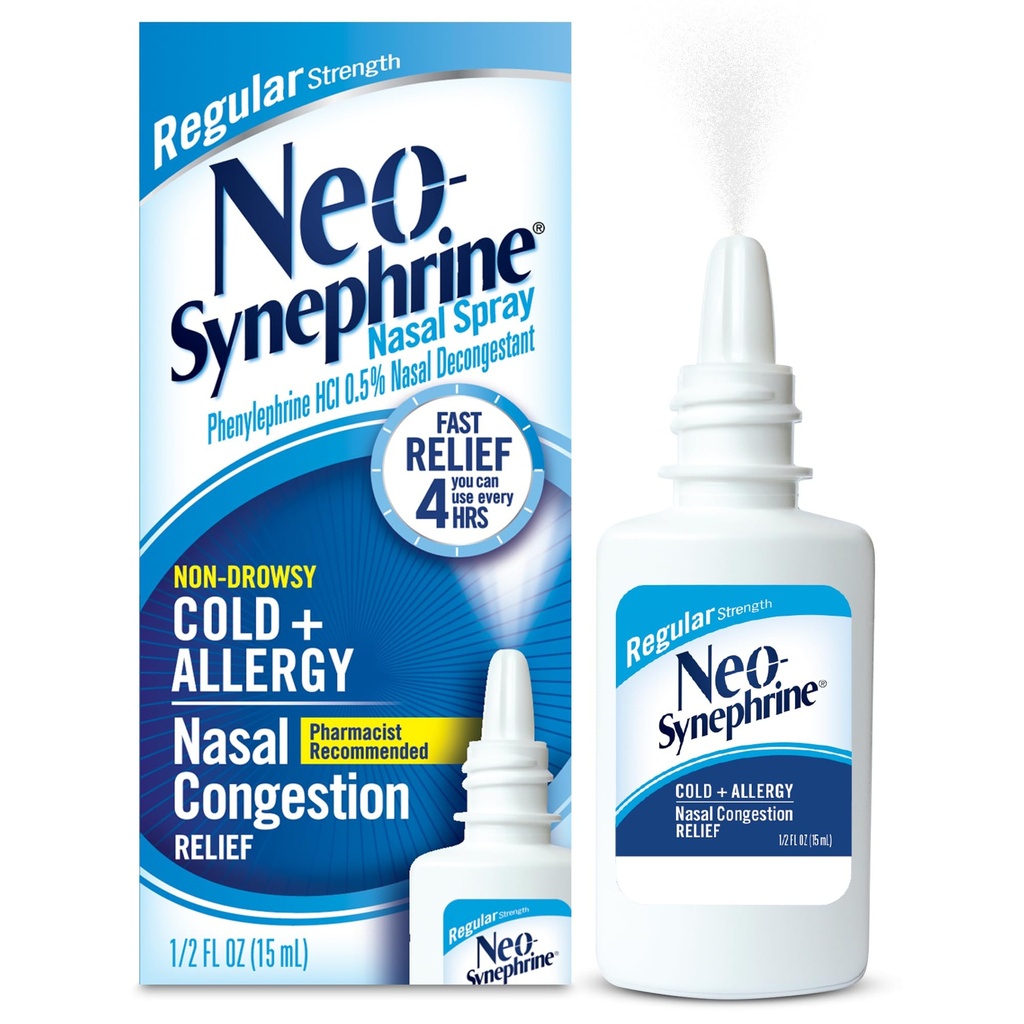 Neosynephrine Nasal Spray für Kalt & Sinus Relief, Regular Strength, 0.5 Fl Oz