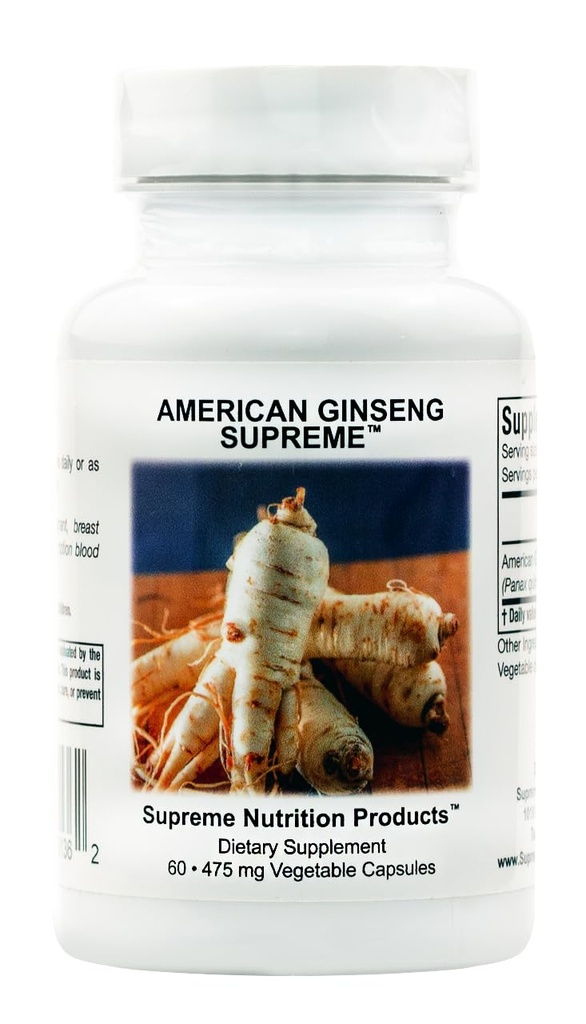 Supreme Nutrition American Ginseng Supreme, 60 Pure American Ginseng Root Vegetarische Kapseln