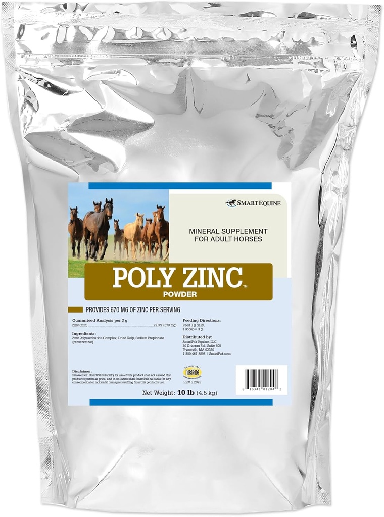 SmartEquine Poly Zinc Powder (en poudre de zinc) Supplément de zinc pour chevaux