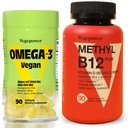 Vegan Omega-3 + Vitamine B12 Gummy.Algae Omega-3 Suppléments DHA pour la santé du cerveau, des yeux de coeur.