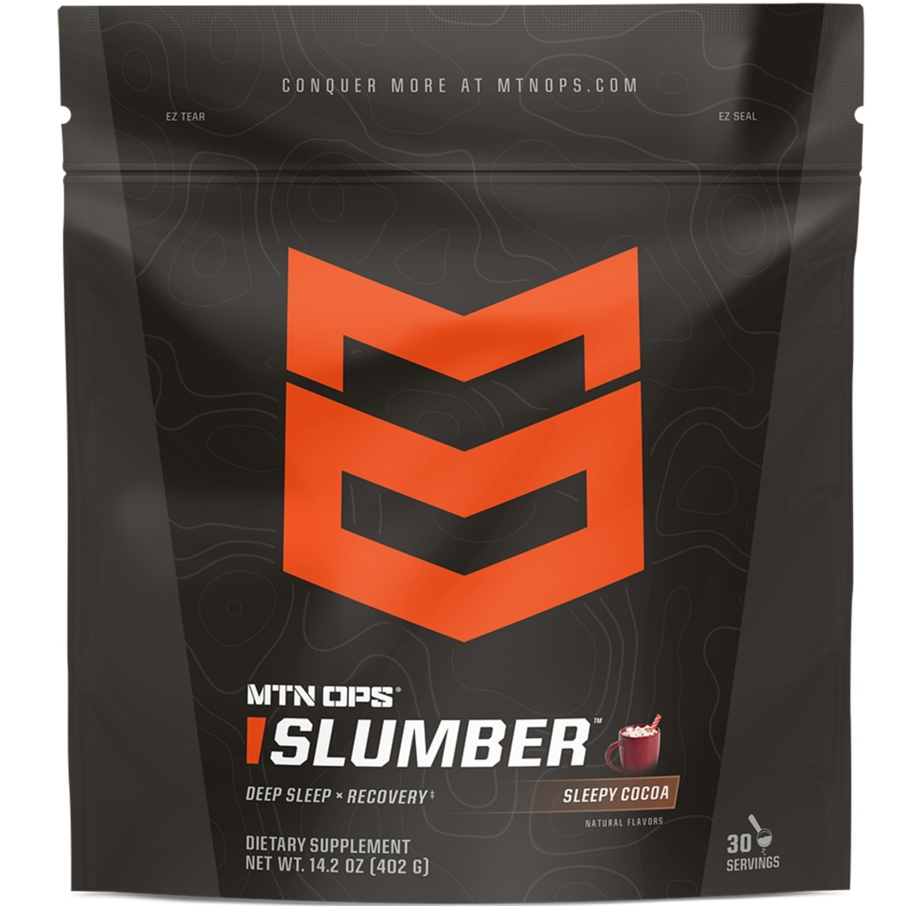 MTN OPS Slumber Schlafhilfe für Muskel-Recovery & Deep Sleep, Sleepy Cocoa Sleep Support Powder Drink Mix, 30 Portionen