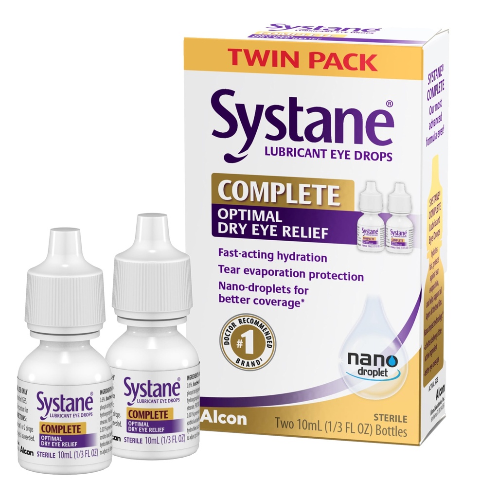 Lubrifiant complet Systane gouttes oculaires, 0.34 Fl Oz, Twin Pack (paquet de 2)