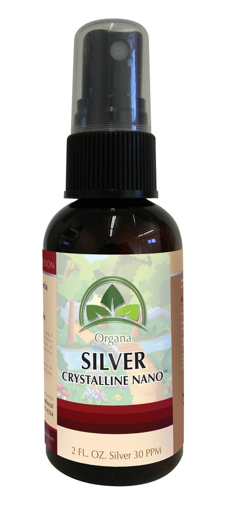 Organa cristalline Nano colloïdal Spray argent - 30 PPM - 2 bouteille de pulvérisation d'Once