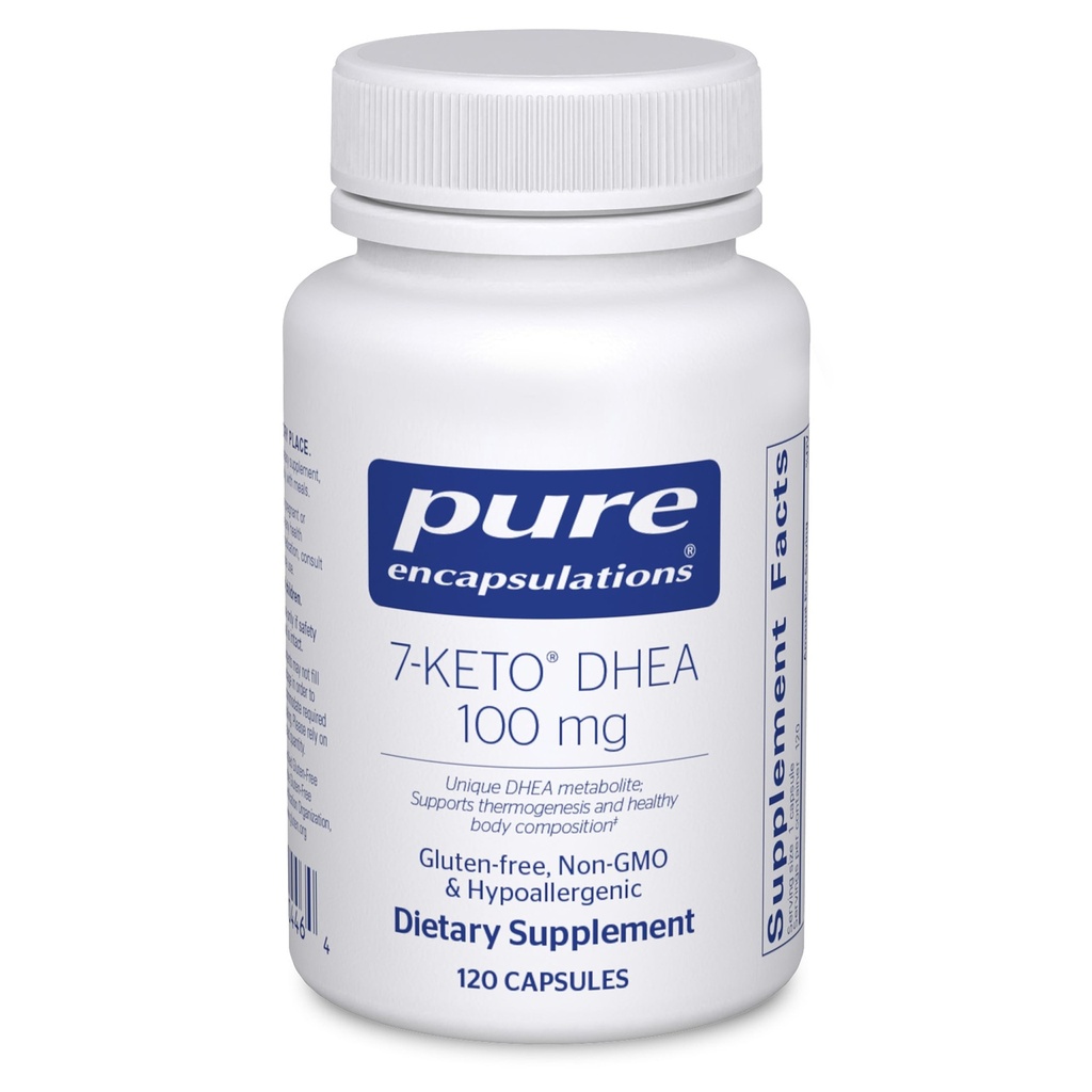 Pure Encapsulations 7-Keto DHEA 100 mg | Einzigartige DHEA Metabolite Ergänzung zur Unterstützung von Thermogenese und gesunde Körperzusammensetzung* | 120 Kapseln