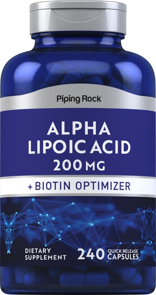 Piping Rock Alpha acide lipoïque 200mg. 240 Capsules.