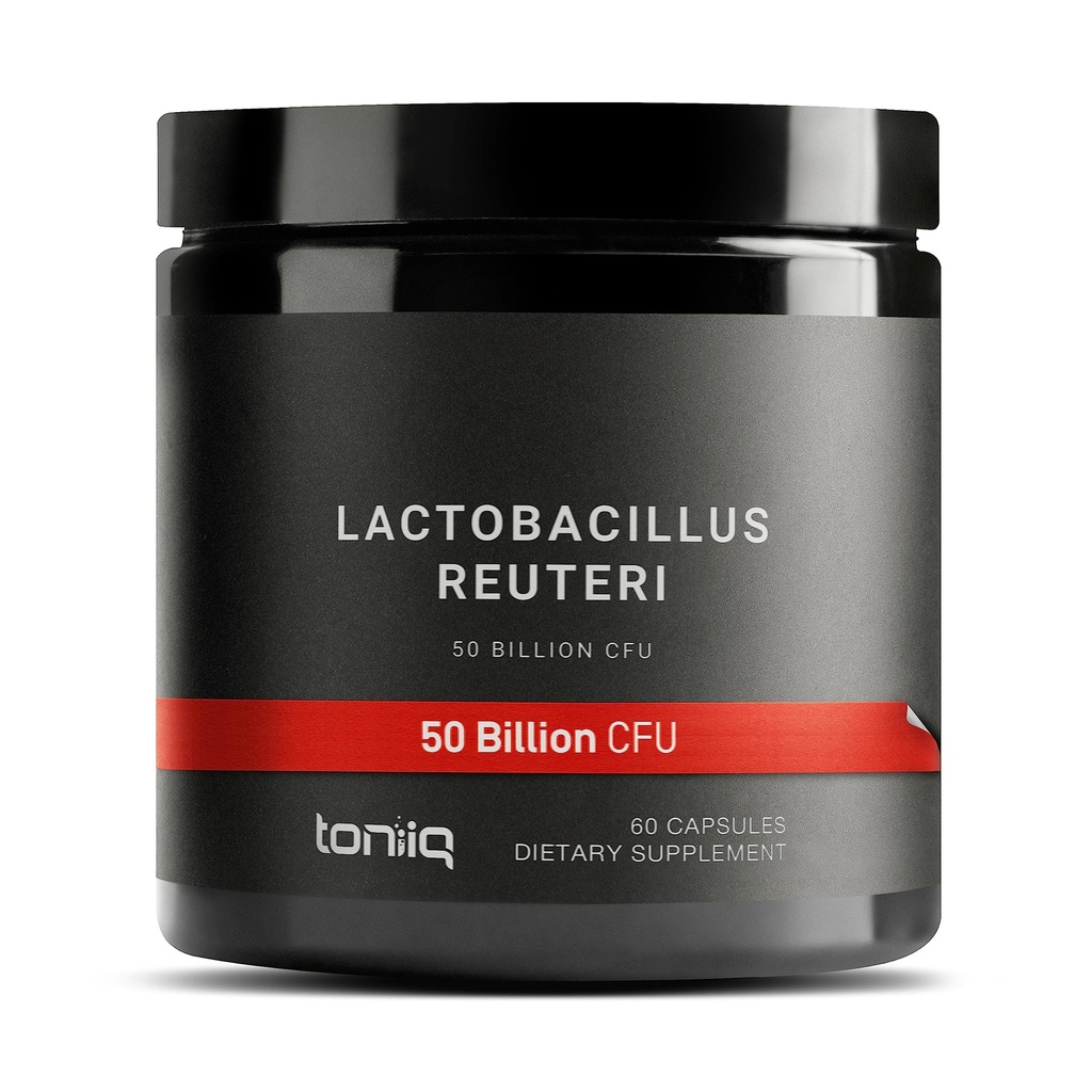 Toniq 50 Million UFC Lactobacillus Reuteri Probiotique 50mg par portion - L Reuteri Probiotiques - Le plus haut nombre UFC Lactobacillus Reuteri Probiotique - 60 Capsules végétariennes - 60 portions