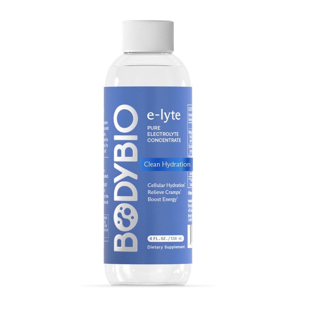 BodyBio e-Lyte - Flüssige Elektrolyt Konzentrat für saubere Hydration, Energie & Cramp Relief - Kein Zucker, keine künstlichen Aromen, keine Füllstoffe, Keto Friendly