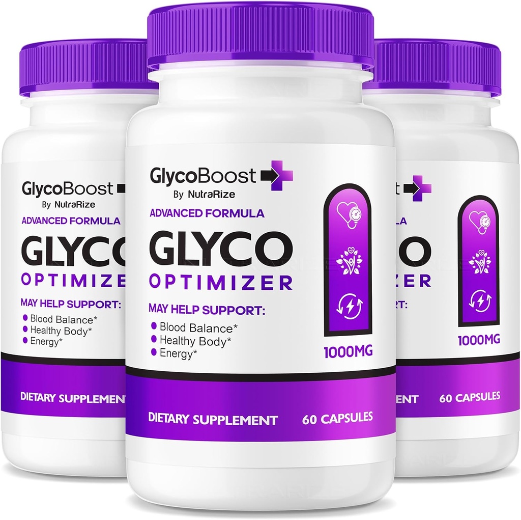 NutraRize (3 Pack) GlycoBoost - Offizielle Glyco Boost Blutunterstützung Formel, Alle natürlichen Kapseln für gesunde und stabile Level, GlycoBoost Blutgefäßreiniger, Glyco Boost Optimizer (180 Kapseln)