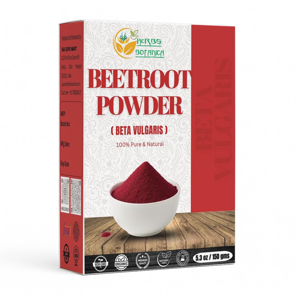 Kräuter Botanica Beetroot Pulver für Backen und Glatteien | Nitric Oxid Abendmahl | Beet Root Powder Boost Stamina und erhöht Energie Gluten und GMO Free 5.3 oz / 150 GMS