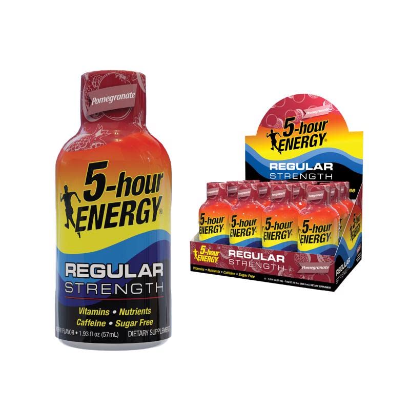 Shot ÉNERGÉTIQUE 5 heures, Force régulière, grenade, 1.93 Ounce, 12 Compte