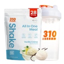 310 Ernährung All-in-One Meal Ersatz Shake Powder w/Shaker Cup Starter Kit - High Protein Fiber Rich Vegan Superfood Blend - Sugar-Free, Keto & Paleo Friendly, Low Carb - Vanilla Creme 28 srv