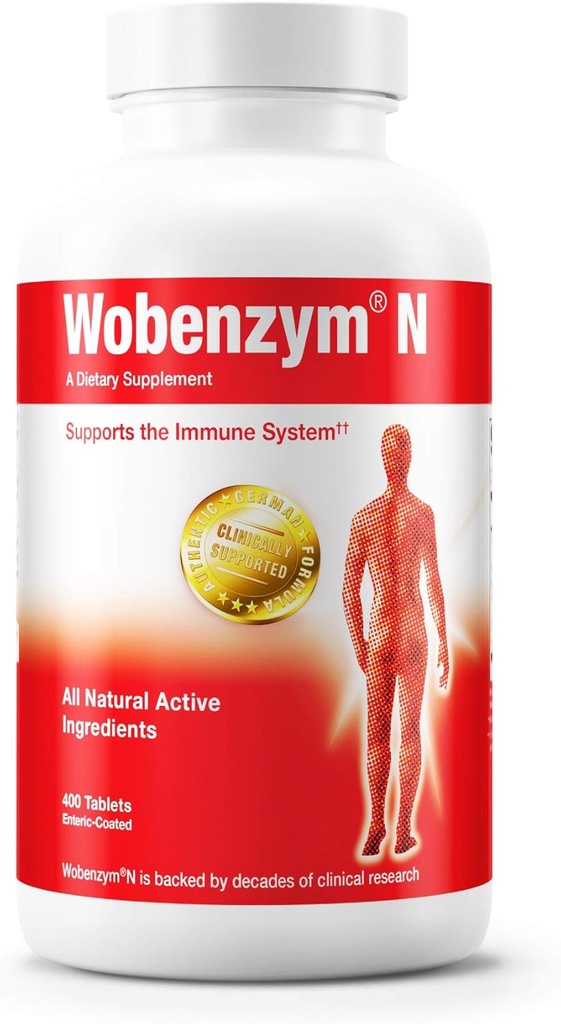 Douglas Laboratories Wobenzym N - Authentic German Supplement - Systemic Enzymes - Für Immunsystem und Gelenkgesundheit* - Mit Papain, Rutin & Bromelain - 400 Enteric-Coated Tablets