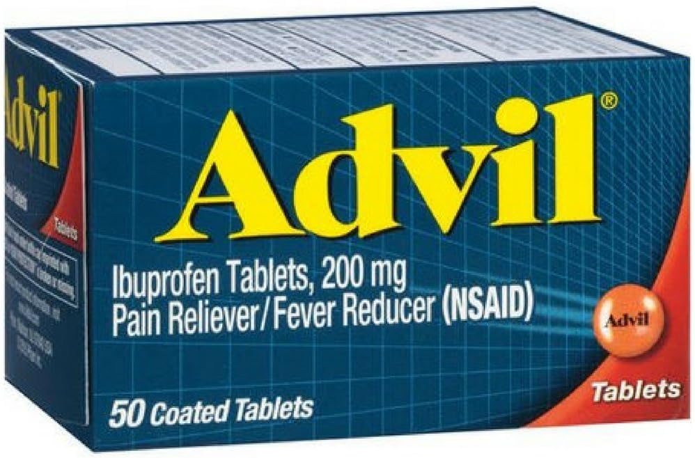 Advil Pain Reliever/Fever Reducer, 200 mg, 50 Beschichtete Tabletten.